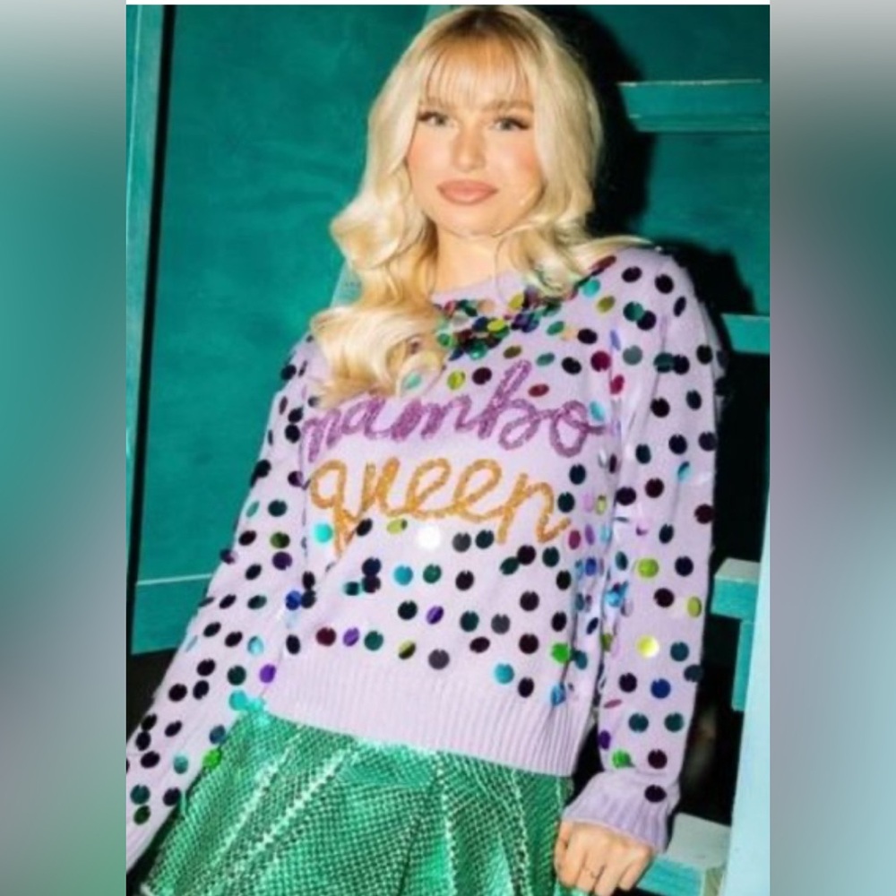 Queen of Sparkles Mambo Queen Mardi Gras Sweater - Picture 3 of 10